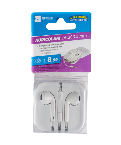 Auricolari con microfono e regolazione volume | Basic in Blister