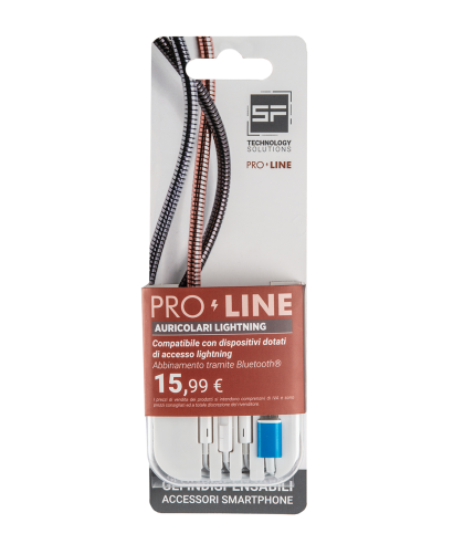 Auricolari lightning con microfono e regolazione volume | Pro-Line in Blister