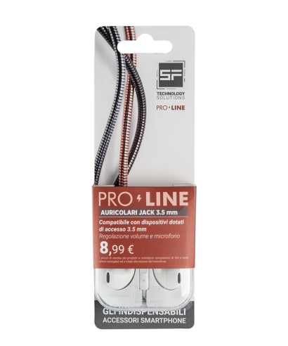 Auricolari con microfono e regolazione volume | Pro-Line in Blister